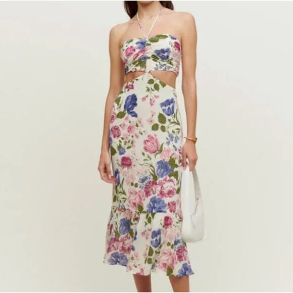 Reformation Womens Riya Dress Donna Multicolor Size 10 NWT - Picture 1 of 11